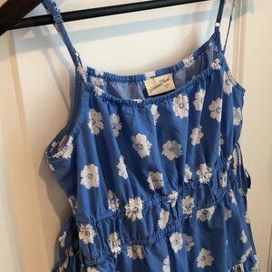 Women's Cinched Waist Midi Sundress Universal Thread Floral Blue Dress